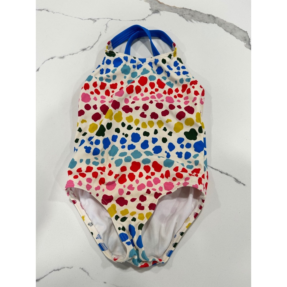 Boden Girls Rainbow Leopard Print One Piece Swimsuit Multi Color‎ Size 3-4Y